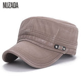 NUZADA - Military Hats Flat Top Cap Solid