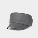 NUZADA - Military Hats  Autumn Spring Flat Top Cap Visor